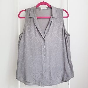 Equipment Adalyn Sleeveless Leopard Jacquard Top